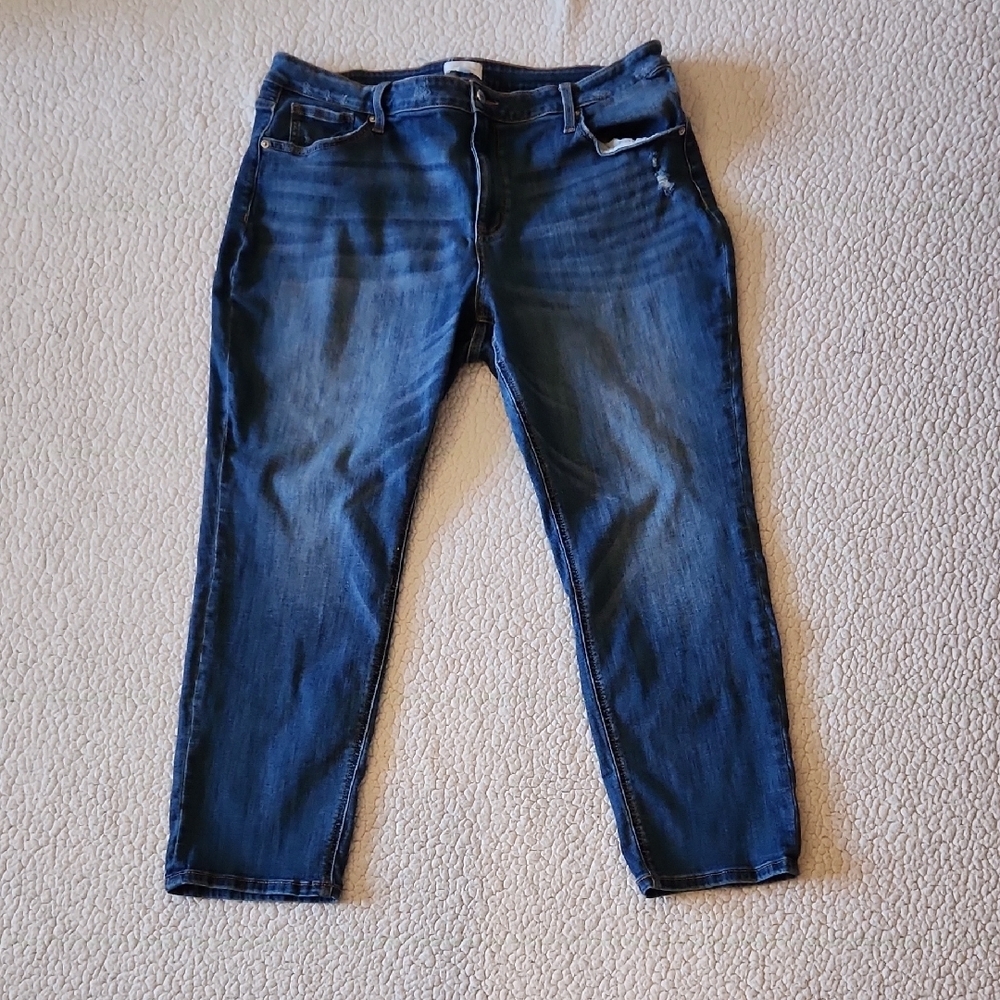 Ceros High-rise Distressed Grunge Acid Washed Faded Straight Leg Stretch Jeans